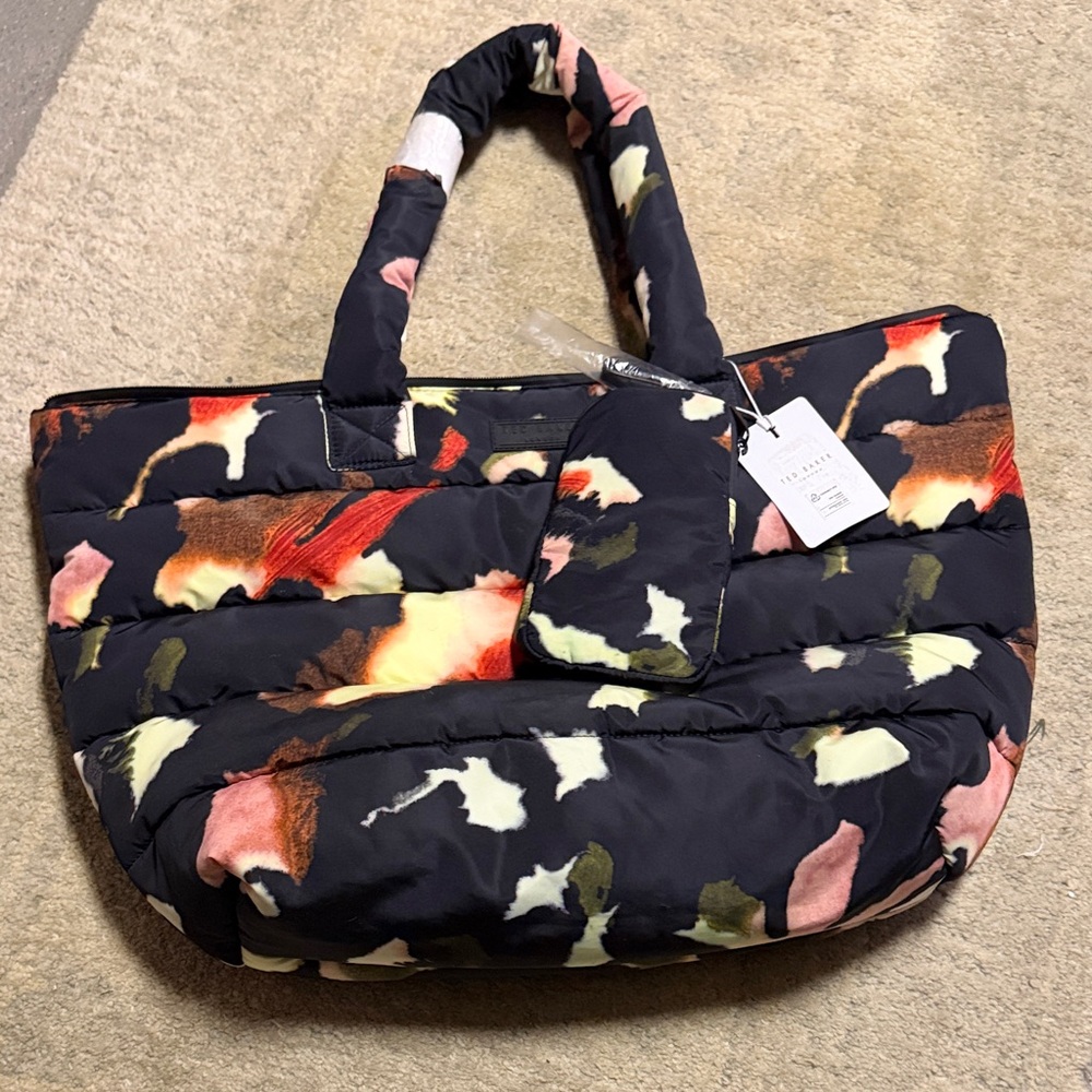 Ted Baker London Forager Watercolor Oversized Puffer tote